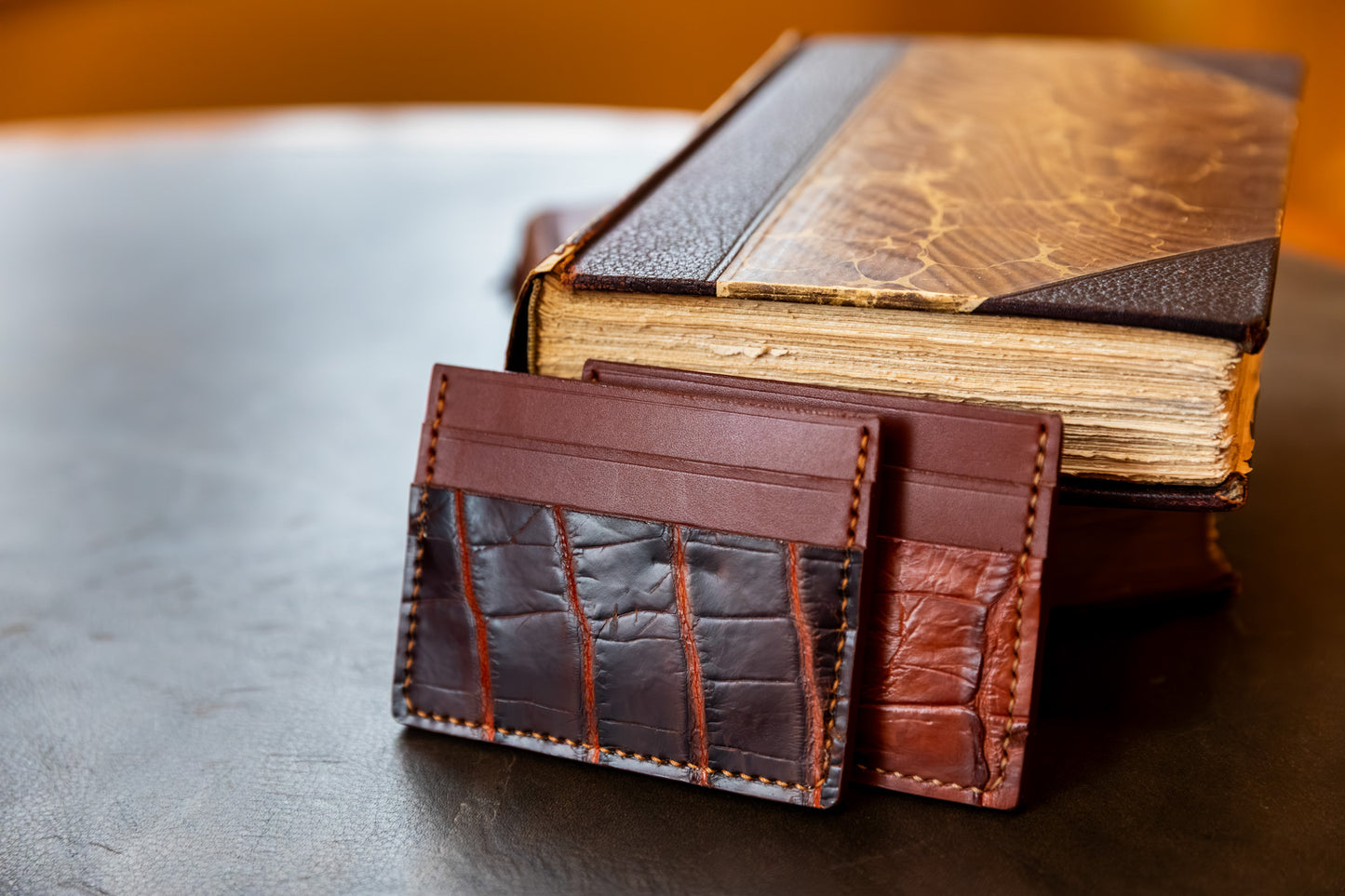 Exotic Alligator Belly Card Wallet