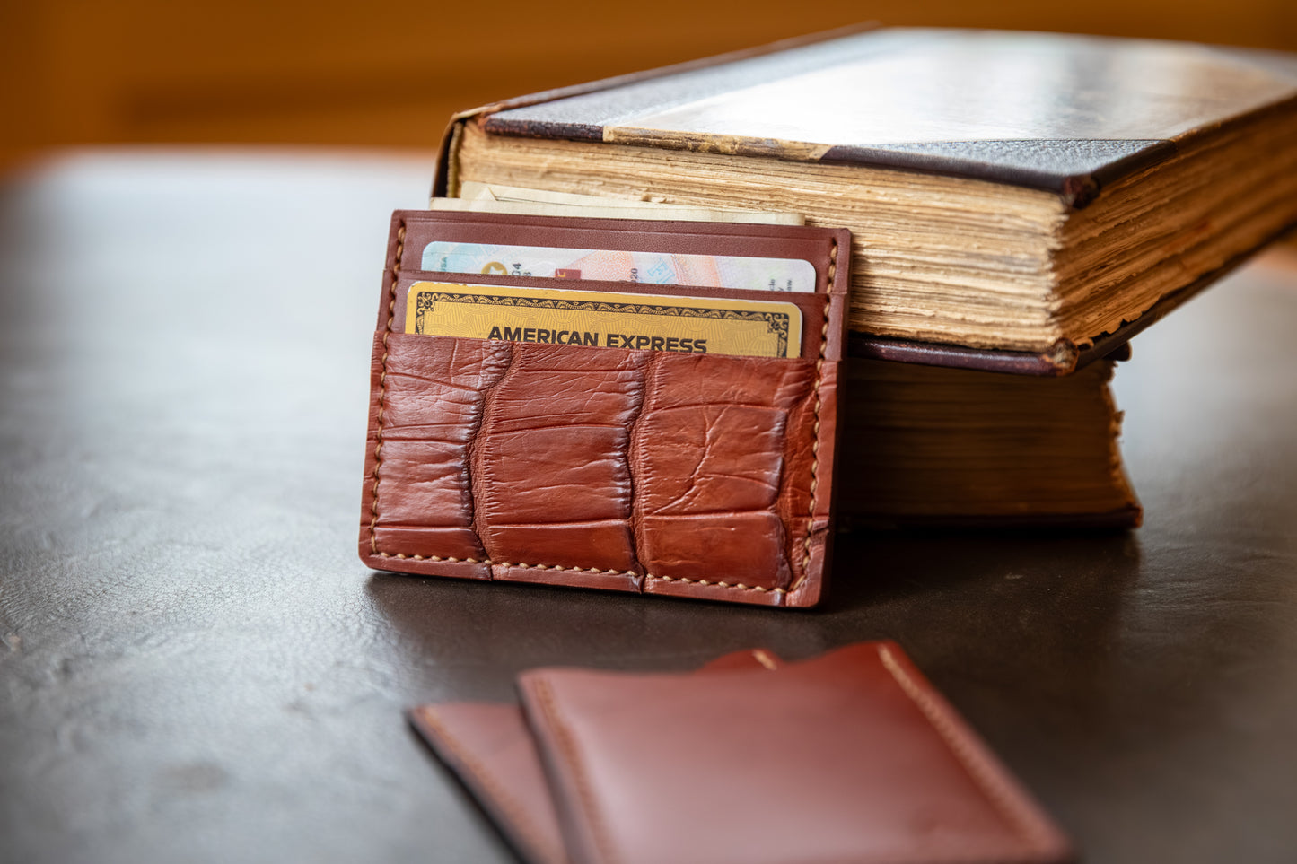 Exotic Alligator Belly Card Wallet
