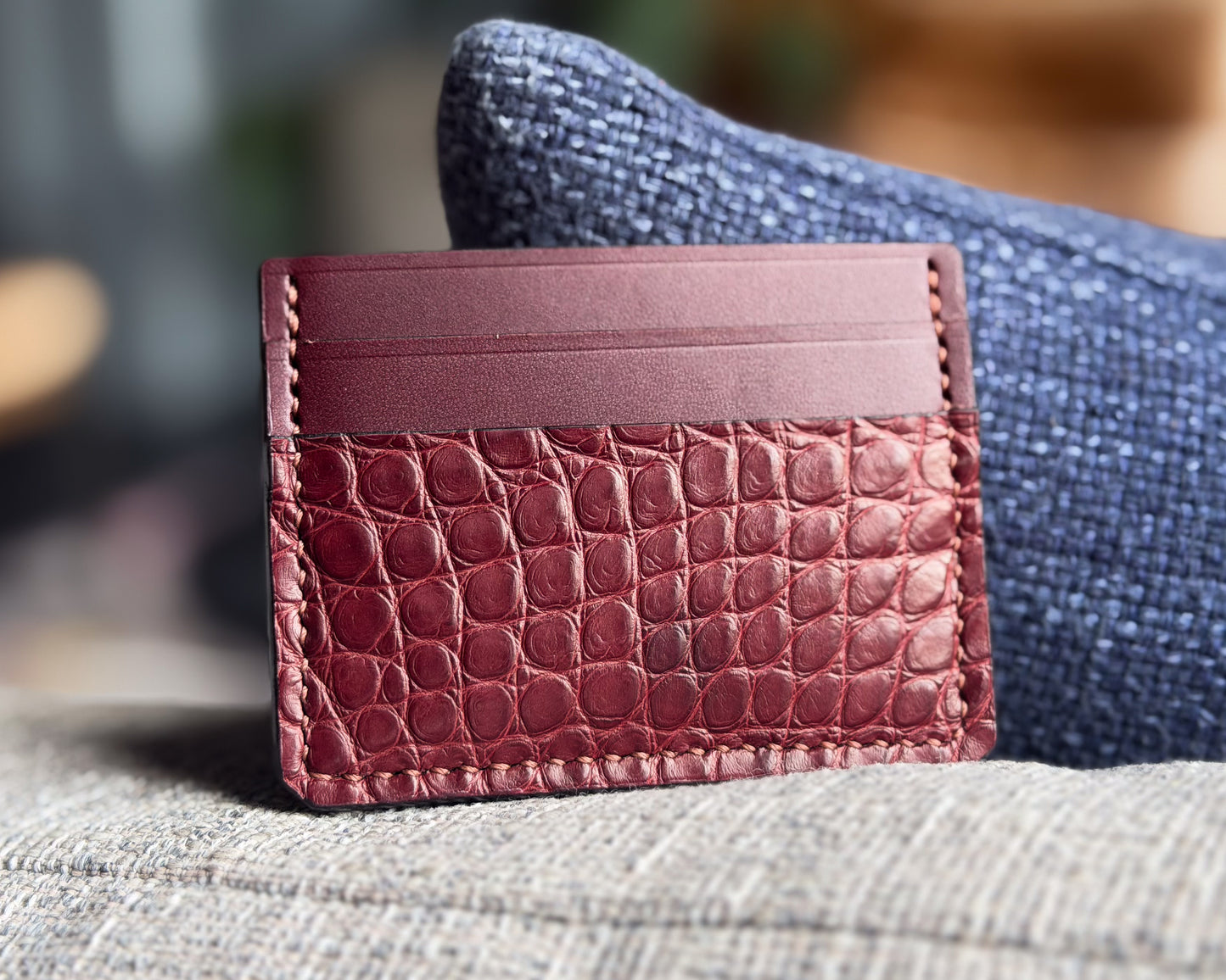 Exotic Alligator Belly Card Wallet