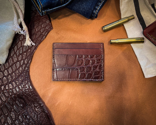 Exotic Alligator Skin Card Wallet